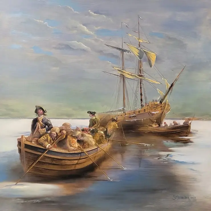 "Privateers Off Sandy Hook" S. Sensitt, 2023